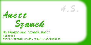 anett szamek business card